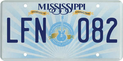 MS license plate LFN082
