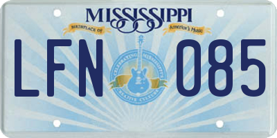 MS license plate LFN085