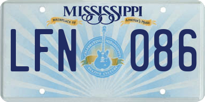 MS license plate LFN086