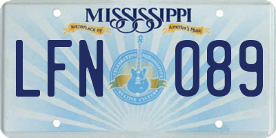 MS license plate LFN089