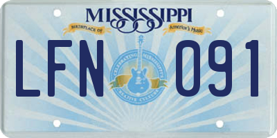 MS license plate LFN091