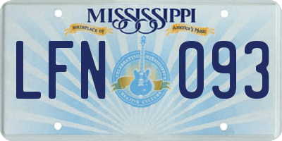 MS license plate LFN093