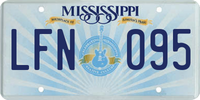 MS license plate LFN095