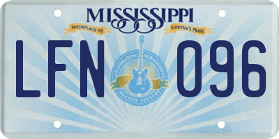 MS license plate LFN096