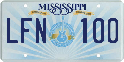 MS license plate LFN100