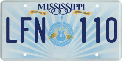 MS license plate LFN110