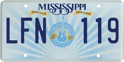 MS license plate LFN119