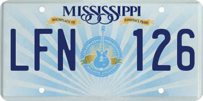 MS license plate LFN126