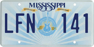 MS license plate LFN141
