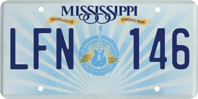 MS license plate LFN146