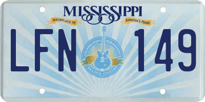MS license plate LFN149
