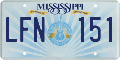 MS license plate LFN151