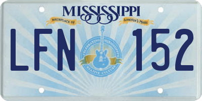 MS license plate LFN152
