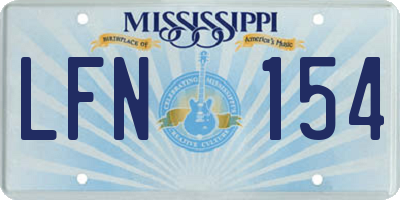 MS license plate LFN154
