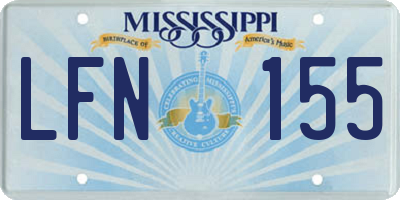 MS license plate LFN155