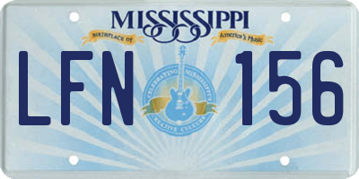 MS license plate LFN156