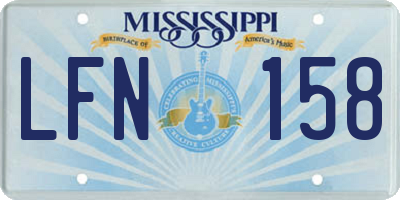 MS license plate LFN158