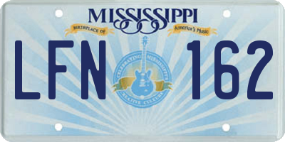 MS license plate LFN162