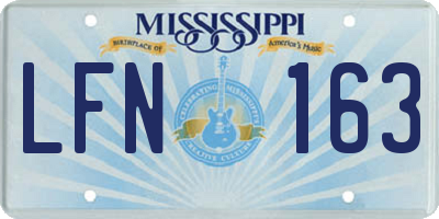 MS license plate LFN163