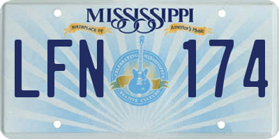 MS license plate LFN174