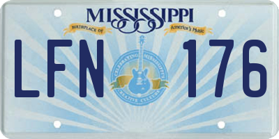 MS license plate LFN176