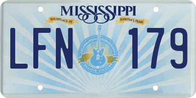 MS license plate LFN179