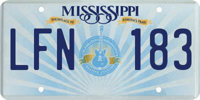 MS license plate LFN183