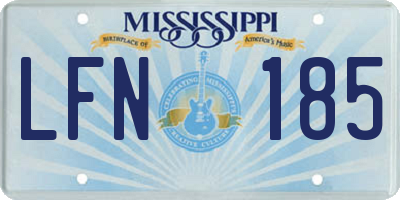 MS license plate LFN185