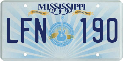 MS license plate LFN190