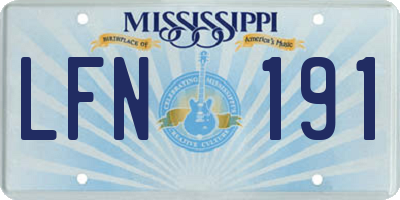 MS license plate LFN191