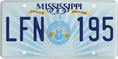 MS license plate LFN195