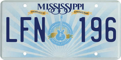 MS license plate LFN196