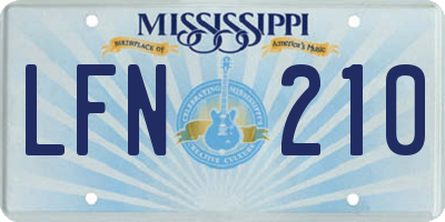 MS license plate LFN210