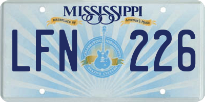 MS license plate LFN226