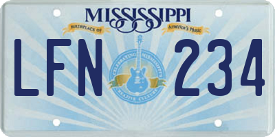 MS license plate LFN234