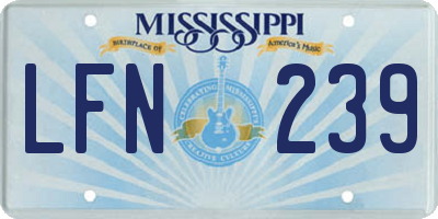 MS license plate LFN239