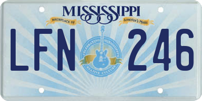 MS license plate LFN246