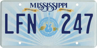 MS license plate LFN247