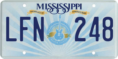 MS license plate LFN248