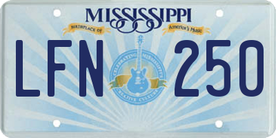 MS license plate LFN250