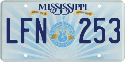 MS license plate LFN253