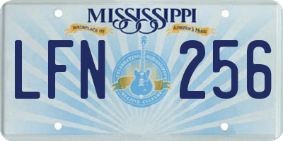 MS license plate LFN256