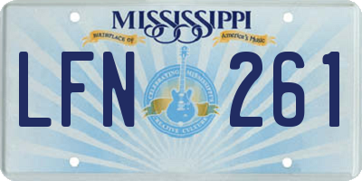 MS license plate LFN261