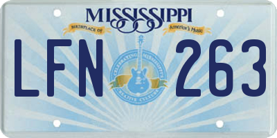 MS license plate LFN263