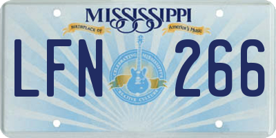 MS license plate LFN266