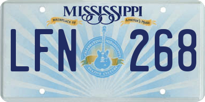 MS license plate LFN268