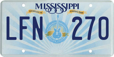 MS license plate LFN270