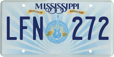 MS license plate LFN272