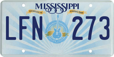 MS license plate LFN273