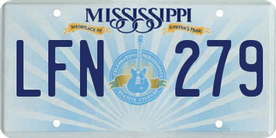 MS license plate LFN279